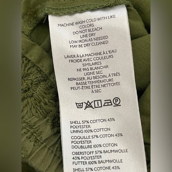 Anthropologie Women’s Eyelet Cargo Jogger Pants Army Green Cotton Pocket Size SP - Picture 9 of 10